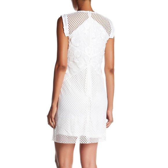 Julia Jordan New Eyelet 3D Applique Lace Dress NWT White Women's 12 CHIC 🎉HP🎉 - Picture 4 of 12